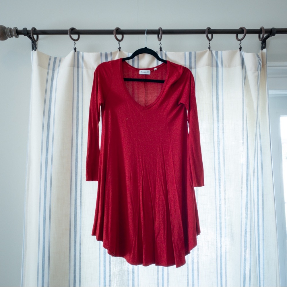 Red tunic dress